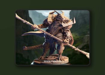 Apokris the Resolute – Silver Dragonkin Paladin – 3D Print Model