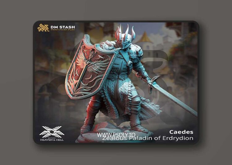 Caedes – Zealous Paladin of Erdrydion – 3D Print 1 Caedes-–-Zealous-Paladin-of-Erdrydion-–-3D-Print