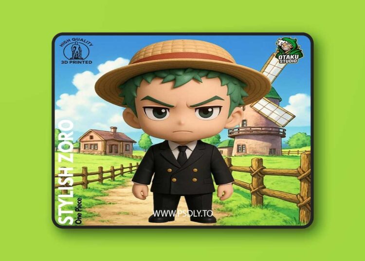 Chibi Stylish Zoro – One Piece Fan Art 3D Print 1 Chibi Stylish Zoro – One Piece Fan Art 3D Print