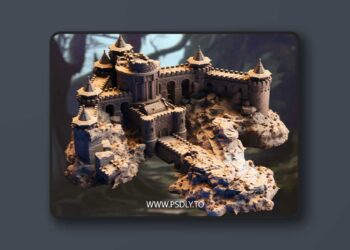 Dragonmaw Keep – Dragon Fortress Terrain Set – 3D Print Model