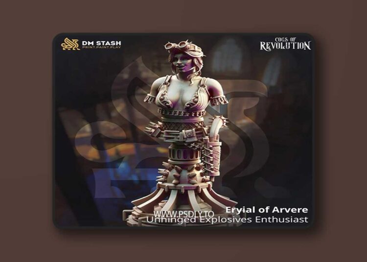 Eryial of Arvere – Unhinged Explosives Enthusiast Bust – 3D Print 1 Eryial of Arvere – Unhinged Explosives Enthusiast Bust – 3D Print