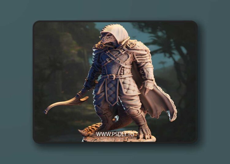 Gelzik Pad-Foot – Black Dragonkin Ranger – 3D Print Model 1 Gelzik Pad-Foot – Black Dragonkin Ranger – 3D Print Model