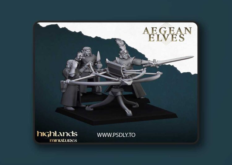 Highlands Miniatures – Aegean Elves Ballista – 3D Print Model 1 Highlands Miniatures – Aegean Elves Ballista – 3D Print Model