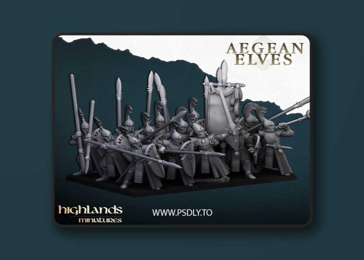 Highlands Miniatures – Aegean Elves Spearmen – 3D Print 1 Highlands Miniatures – Aegean Elves Spearmen – 3D Print