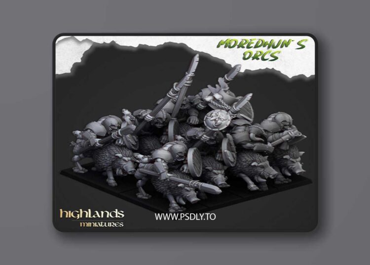 Highlands Miniatures – Mounted Orcs – 3D Print Model 1 Highlands Miniatures – Mounted Orcs – 3D Print Model