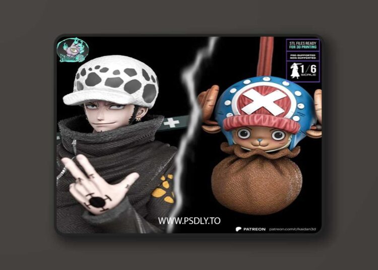 Kaidan – Trafalgar Law & Chopper – 3D Print Model STL 1 Kaidan – Trafalgar Law & Chopper – 3D Print Model STL