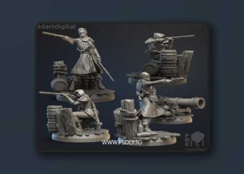 Male Gunners 3D Print 3D Model