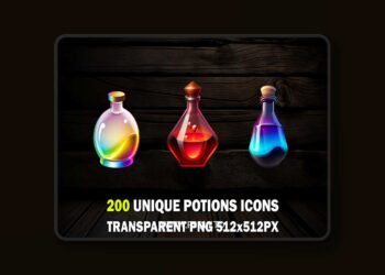 Pack of 200 potions game icons (5.1+)