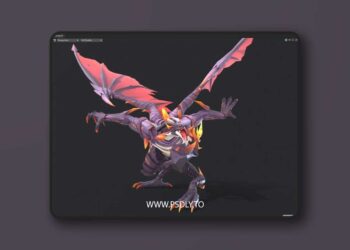 Pterosaur ostrich Jurassic Period saddle horse Low-poly 3D model