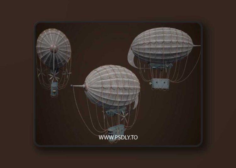 Steampunk Airship Low-poly 3D model Low-poly 3D model 1 Steampunk Airship Low-poly 3D model Low-poly 3D model