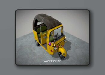 Tuk Tuk or Auto Rickshaw Low-poly 3D Model