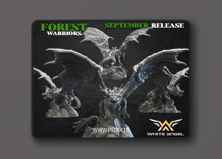 White Angel Miniatures – Forest Warriors – Forest Dragon – 3D Print 1 White Angel Miniatures – Forest Warriors – Forest Dragon – 3D Print