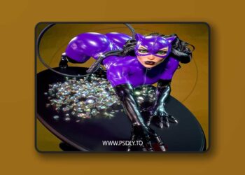 Yan H – DC – Catwoman Purple Costume – 3D Print