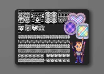 8 Seamless Lace Brushes for Affinity Designer