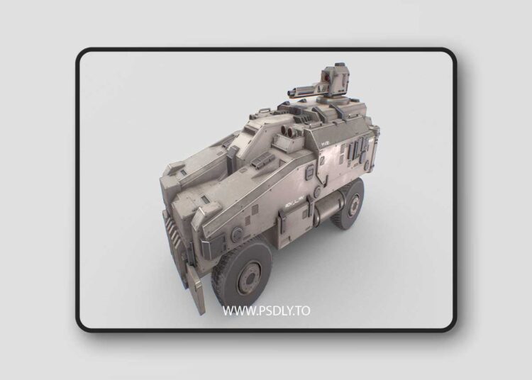 Advance Light Military Vehicle Low-poly 3D Model 1 Advance Light Military Vehicle Low-poly 3D Model