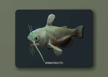 American catfish Low-poly 3D model