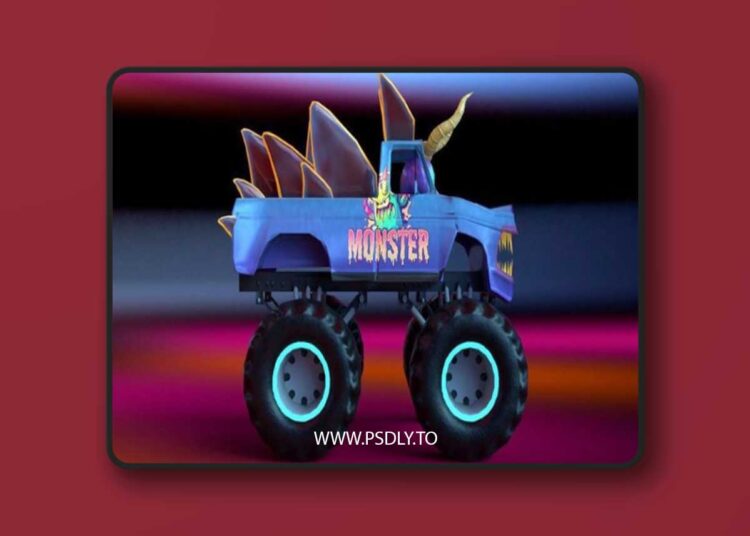 Beast Monster Truck – Game ready Low-poly 3D model 1 Beast Monster Truck – Game ready Low-poly 3D model