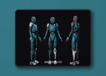 Cartoon Character Robot Low-poly 3D Model