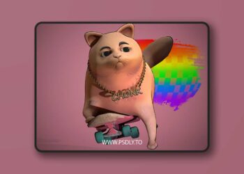Cat Chonk stylized handpainted Low-poly 3D Model