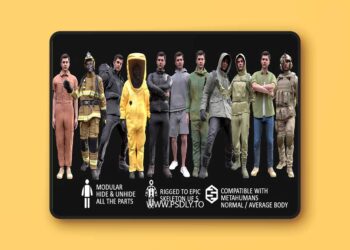 Clothing Collection - Male MH & UE5 Skeletons - Rigged (5.3 – 5.6)