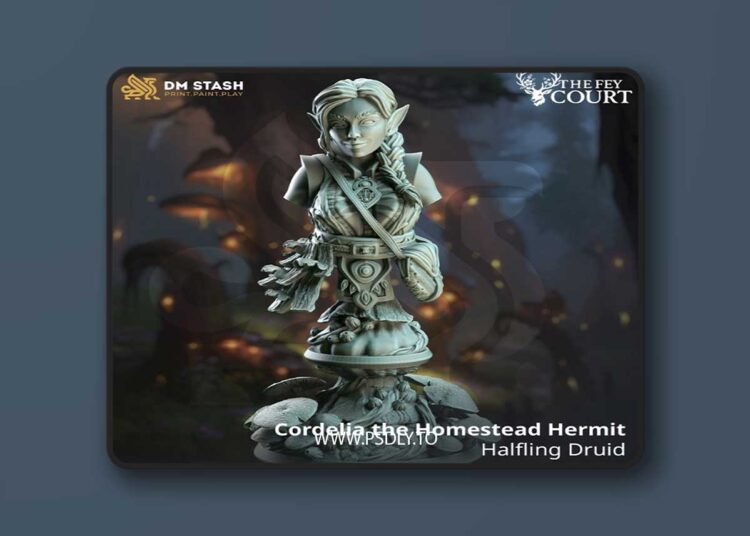 Cordelia the Homestead Hermit – Halfling Druid Bust – 3D Print 1 Cordelia the Homestead Hermit – Halfling Druid Bust – 3D Print