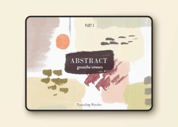 CreativeMarket - Abstract Gouache Smears - PS Brushes 3088735