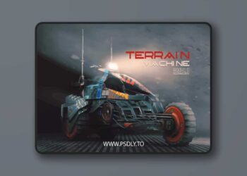 Cyberpunk Terrain Motorcycle Concept Low-poly 3D model