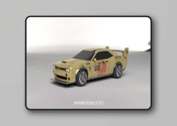 Dodge Challenger SRT – Lowpoly Low-poly 3D Model