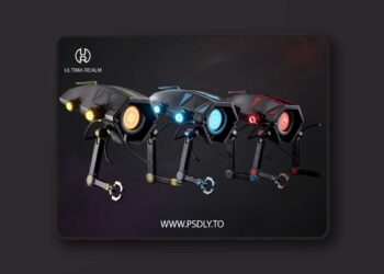 Drone Inspector Low-poly 3D Model