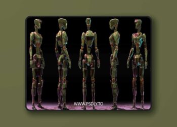 Humanoid Robot GSR050 Low-poly 3D model