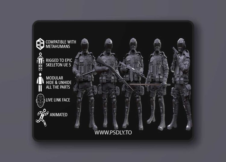 Man - Military Outfit 5 - Modular - Rigged - Animated (5.0+) 1 Man - Military Outfit 5 - Modular - Rigged - Animated (5.0+)