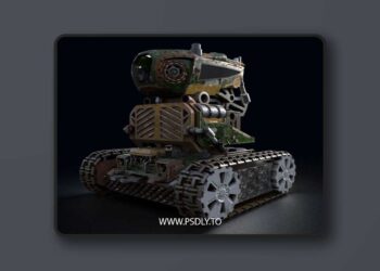 Military Cannon Robot GF32 3D Model