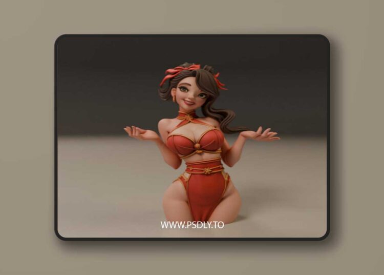 Pin-Up Chinese Girl – 3D Print Model 1 Pin-Up Chinese Girl – 3D Print Model