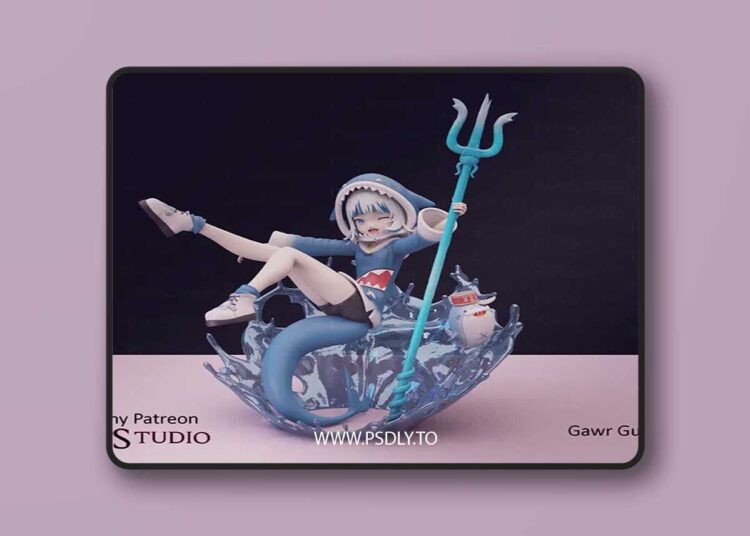 Pink Studio – Hololive – Gawr Gura – 3D Print 1 Pink Studio – Hololive – Gawr Gura – 3D Print