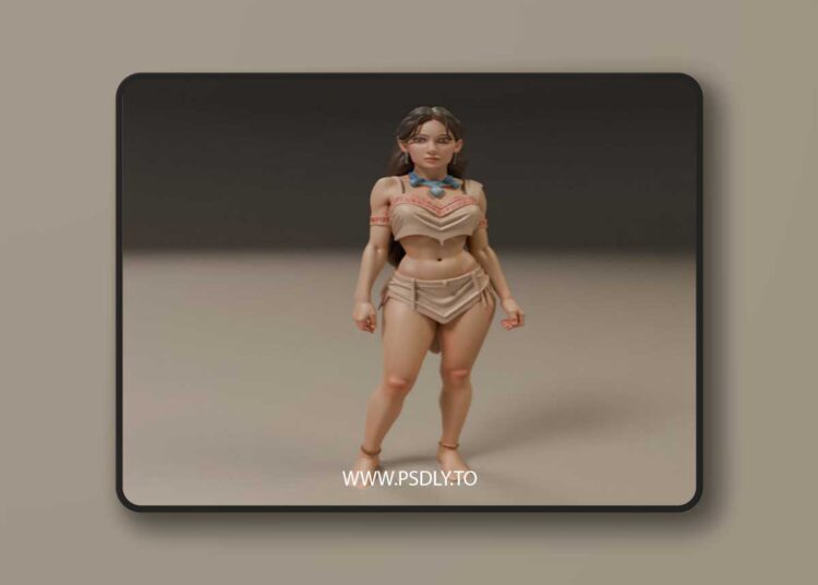 Pocahontas Pin-Up – 3D Print Model 1 Pocahontas Pin-Up – 3D Print Model