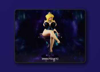 Poly Bits Art – Super Mario – Princess Rosalina – 3D Print