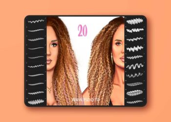 Procreate Hair Braids Curly Wavy Brushes
