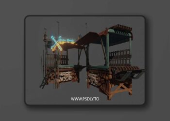 Repair Shop Low-poly 3D Model