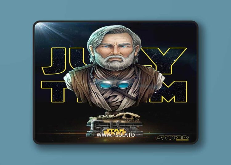 SW3D – Old Ben Kenobi Portrait Bust 3D Print 1 SW3D – Old Ben Kenobi Portrait Bust 3D Print