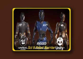 Sci-fi Robot Warrior Rigged GameReady Low-poly 3D Model