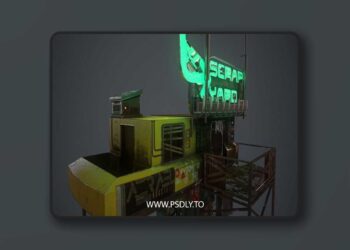 Scrap Yard Shop Low-poly 3D Model