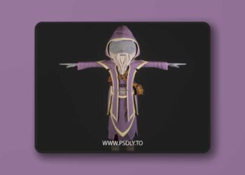 Stylized Wizard 3D Low-poly 3D Model