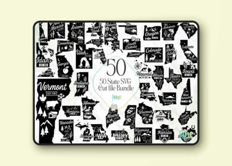 50 State SVG Cut Files Bundle 1 50 State SVG Cut Files Bundle
