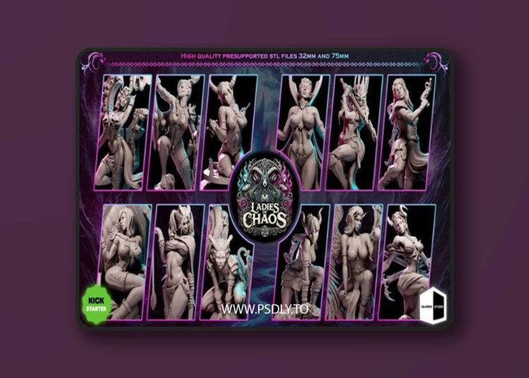 Black Bird Miniatures – Ladies of Chaos – Afterlife Pack – 3D Print Model 1 Black Bird Miniatures – Ladies of Chaos – Afterlife Pack – 3D Print Model