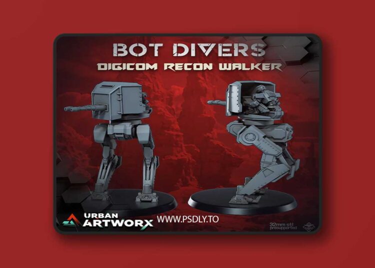 Bot Divers Digicom Recon Walker – 3D Print Model 1 Bot Divers Digicom Recon Walker – 3D Print Model