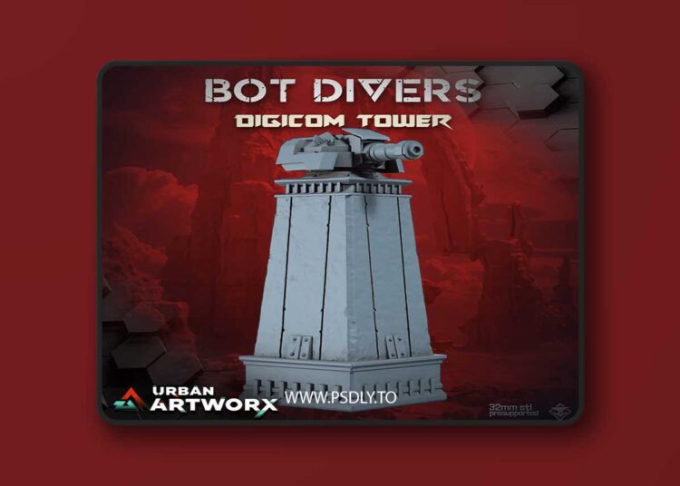 Bot Divers Digicom Tower – 3D Print Model 1 Bot Divers Digicom Tower – 3D Print Model