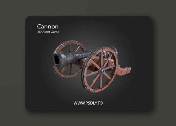 Cannon Low-poly 3D Model 1 Cannon Low-poly 3D Model