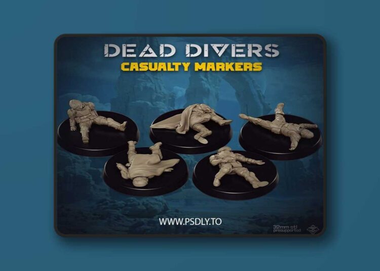 Dead Divers Casualty Markers – 3D Print Model 1 Dead Divers Casualty Markers – 3D Print Model