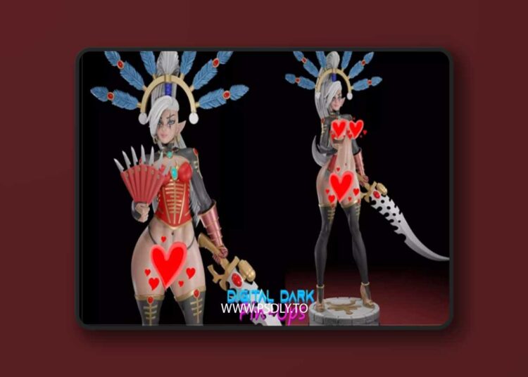 Digital Dark Pin-Ups – Yvrainy – 3D Print Model 1 Digital Dark Pin-Ups – Yvrainy – 3D Print Model
