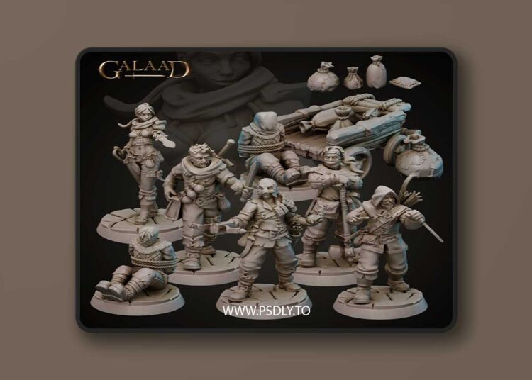 Galaad Miniatures – Bandits Crew and Prisoners – 3D Print Model 1 Galaad Miniatures – Bandits Crew and Prisoners – 3D Print Model
